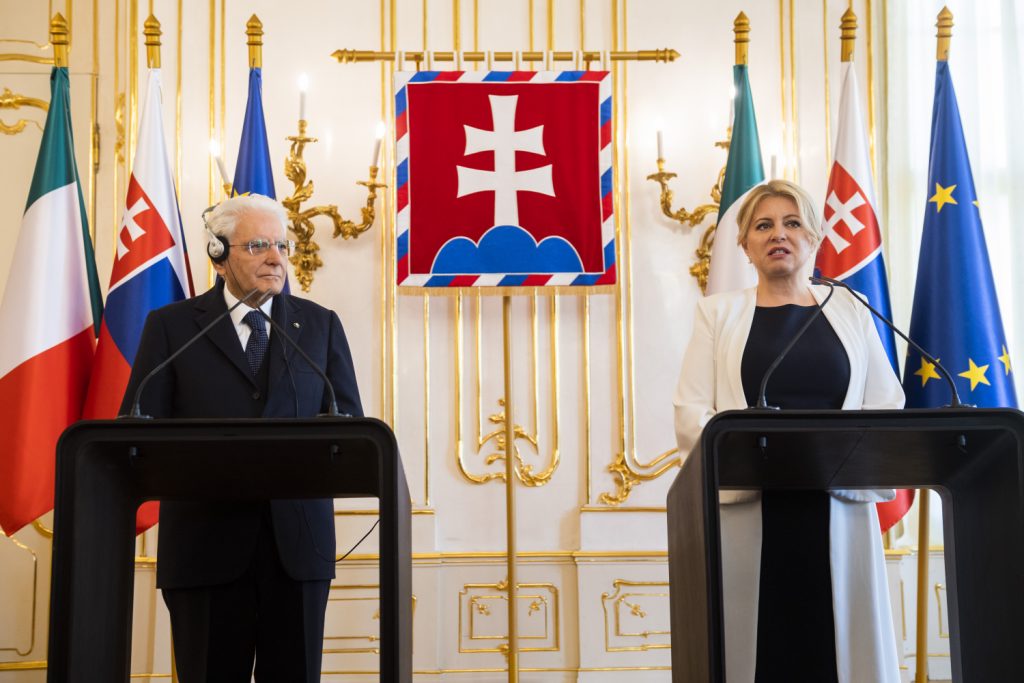 taliansky prezident Sergio Mattarella a slovenská prezidentka Zuzana Čaputová