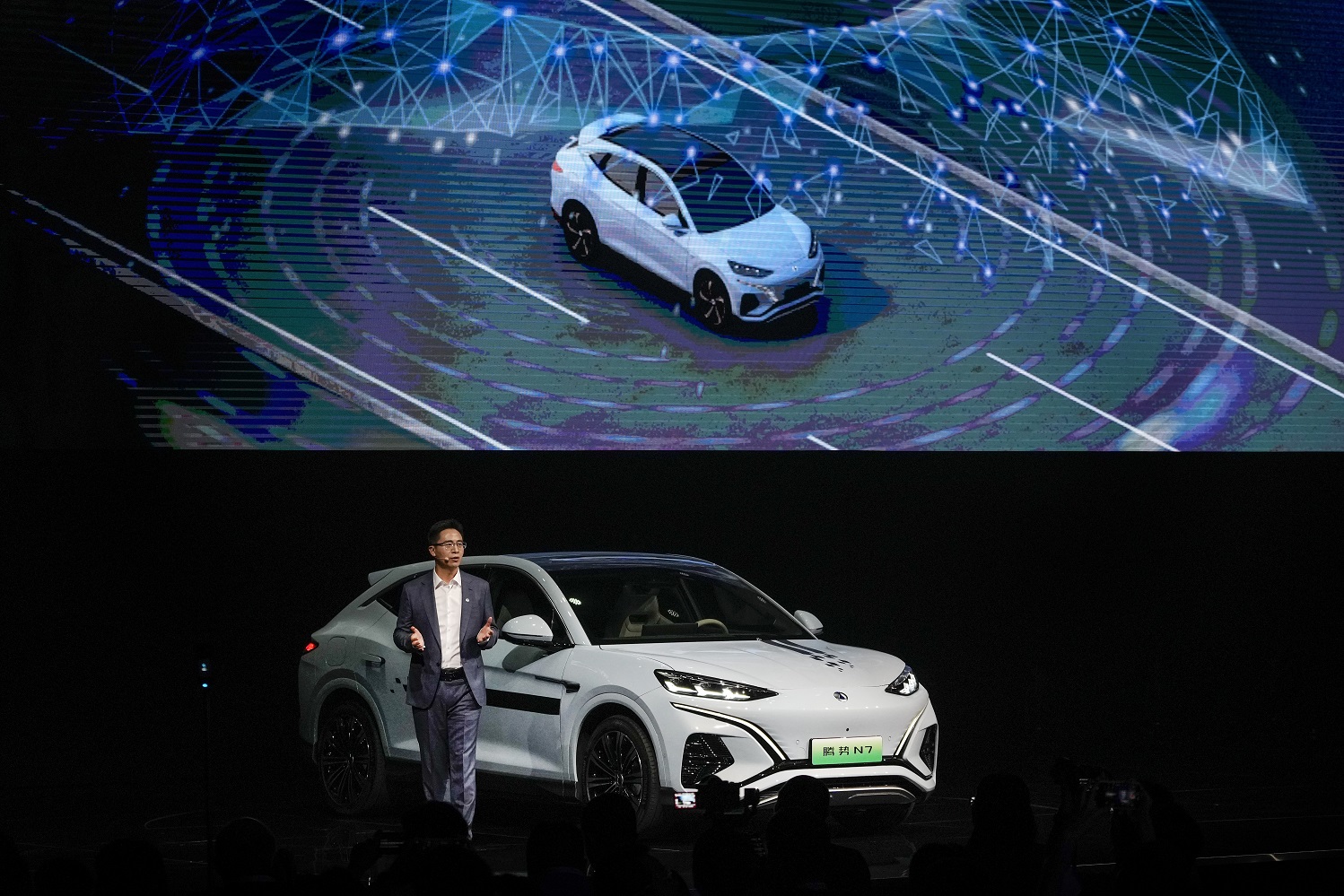 Pondelkové predstavenie čínskeho elektromobilu Denza N7. Foto: SITA/AP