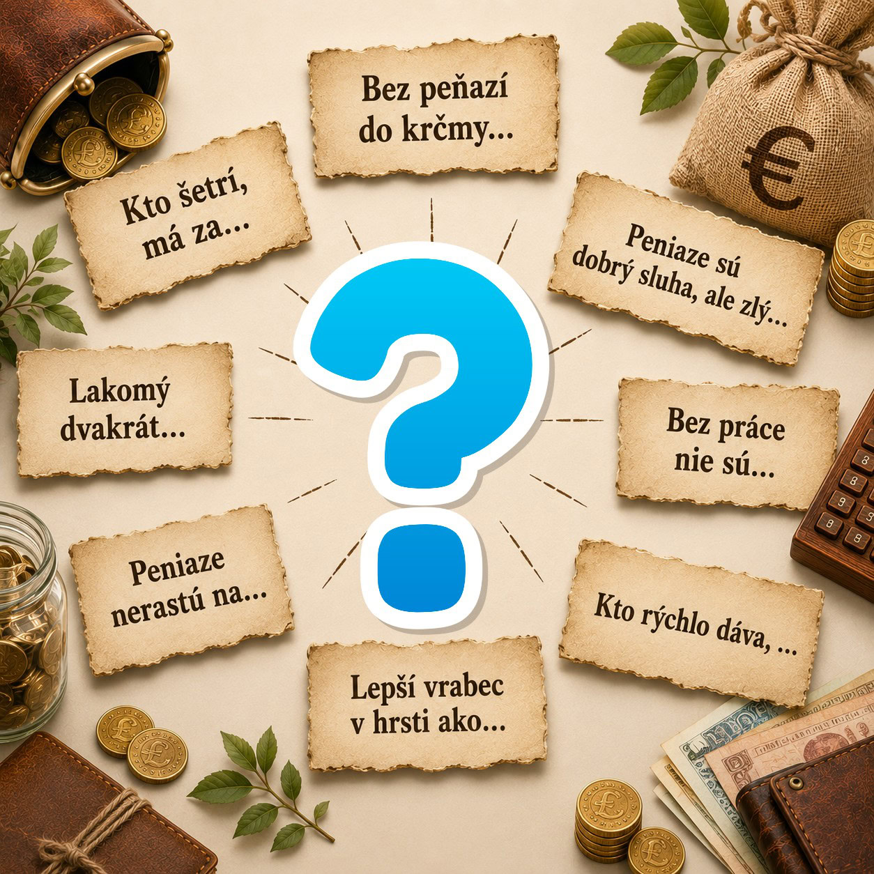 Zvládnete doplniť slovenské príslovia a porekadlá o peniazoch? Ukážte sa! (kvíz)