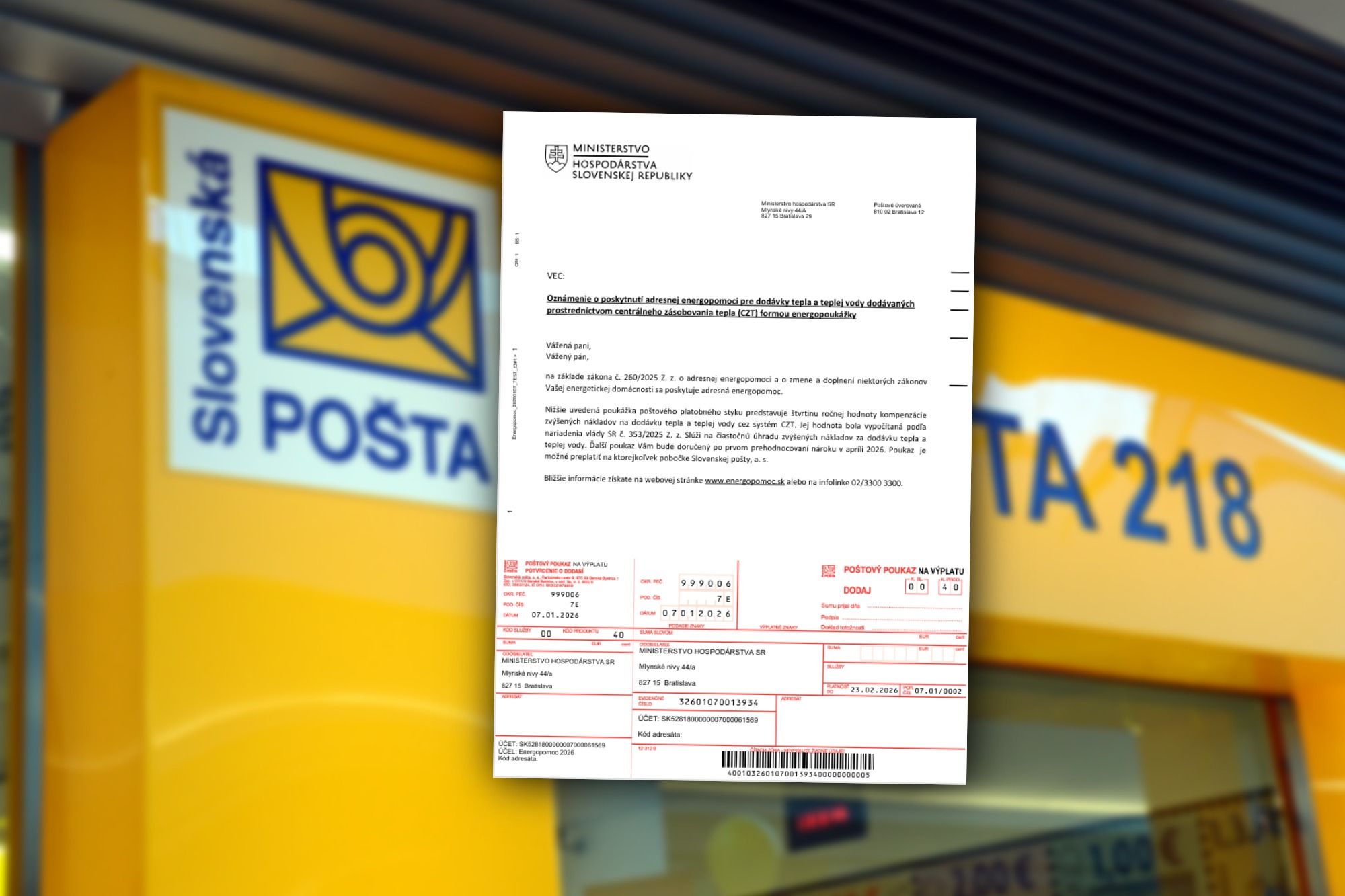 Slovenská pošta už vo veľkom tlačí nové energošeky: Kedy ich môžete očakávať v schránke?