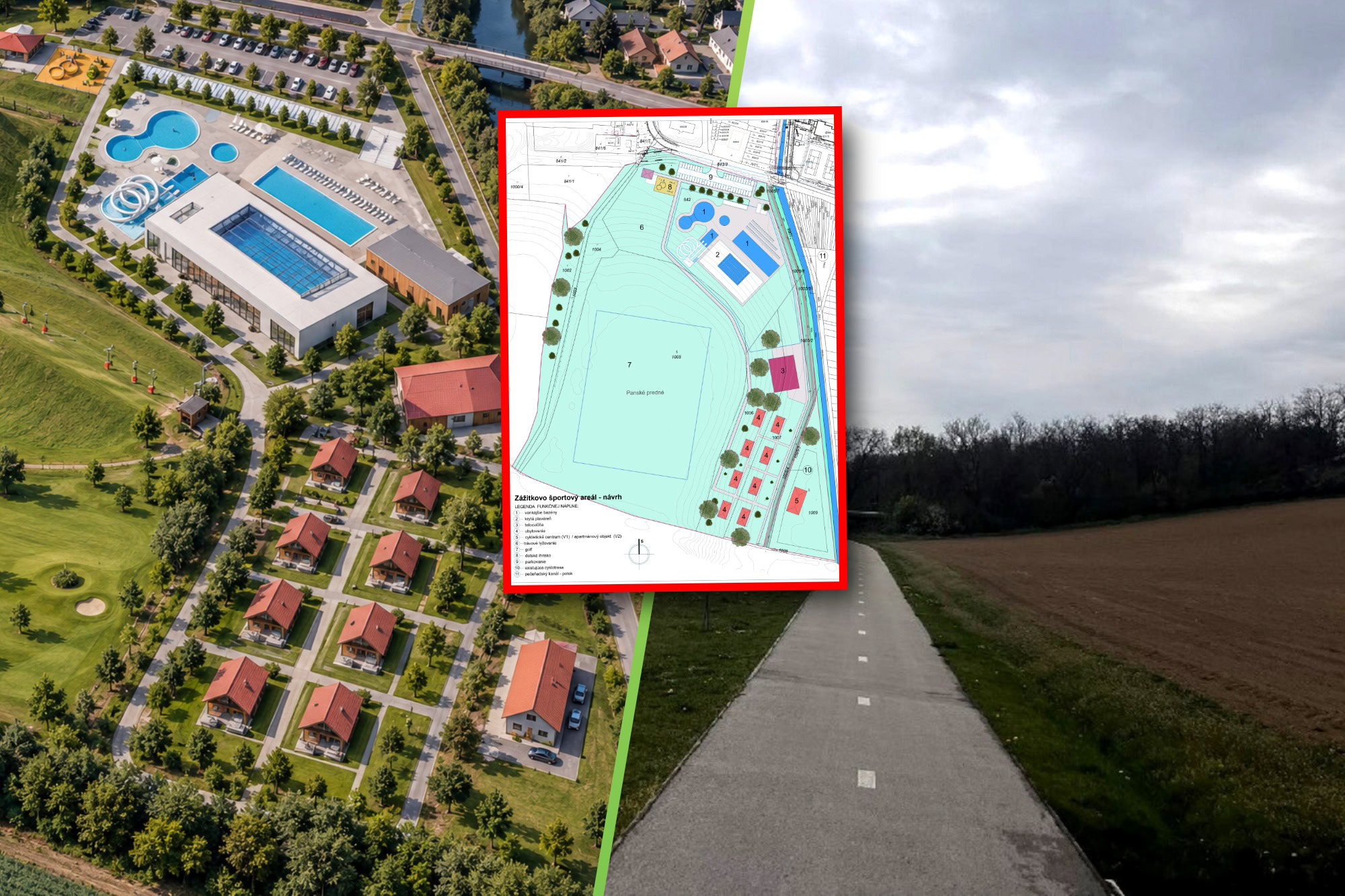 V malej obci pri Piešťanoch chystajú veľký športový areál: Plán zahŕňa bazény, golf aj lyžovanie na tráve!